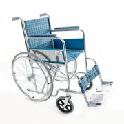 Кресло-коляска FS874-41 складная (41 см) синяя клетка